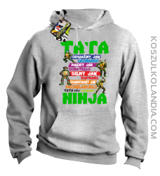 Tata Odważny jak Leonardo Żółwie NINJA Turtles - Bluza męska z kapturem melanż 