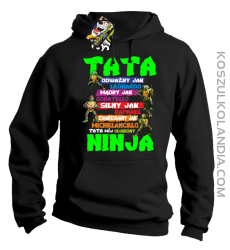 Tata Odważny jak Leonardo Żółwie NINJA Turtles - Bluza męska z kapturem czarna 