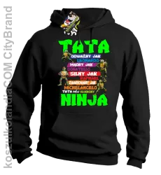 Tata Odważny jak Leonardo Żółwie NINJA Turtles - Bluza męska z kapturem czarna 