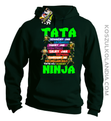 Tata Odważny jak Leonardo Żółwie NINJA Turtles - Bluza męska z kapturem butelkowa 