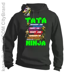 Tata Odważny jak Leonardo Żółwie NINJA Turtles - Bluza męska z kapturem szara 