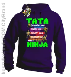 Tata Odważny jak Leonardo Żółwie NINJA Turtles - Bluza męska z kapturem fiolet 