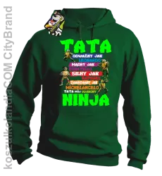 Tata Odważny jak Leonardo Żółwie NINJA Turtles - Bluza męska z kapturem zielona 