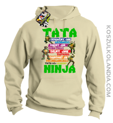 Tata Odważny jak Leonardo Żółwie NINJA Turtles - Bluza męska z kapturem beżowa 