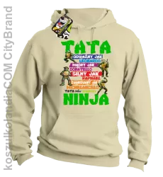 Tata Odważny jak Leonardo Żółwie NINJA Turtles - Bluza męska z kapturem beżowa 