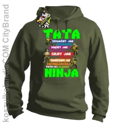 Tata Odważny jak Leonardo Żółwie NINJA Turtles - Bluza męska z kapturem khaki