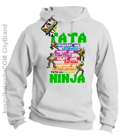 Tata Odważny jak Leonardo Żółwie NINJA Turtles - Bluza męska z kapturem 