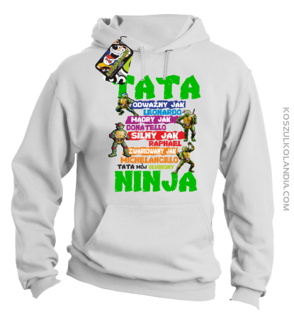 Tata Odważny jak Leonardo Żółwie NINJA Turtles - Bluza męska z kapturem 