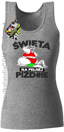 Święta na pełnej Piź#zie - Top damski melanż 