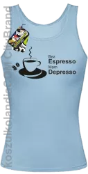 Bez Espresso Mam Depresso - Top damski błękit