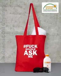 FUCK GOOGLE ASK ME -  Torba EKO czerwona 