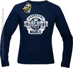 Prawdziwi królowie rodzą się w MARCU - Longsleeve męski granat