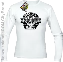 Prawdziwi królowie rodzą się w MARCU - Longsleeve męski biały