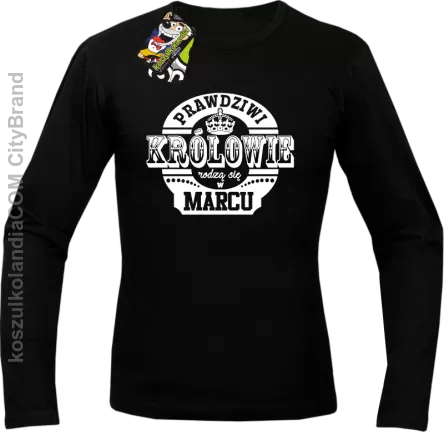 Prawdziwi królowie rodzą się w MARCU - Longsleeve męski czarny