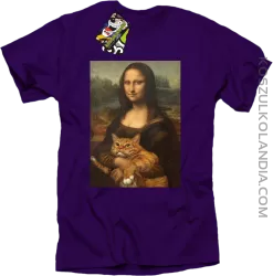 Mona Lisa z kotem - Koszulka męska fiolet 