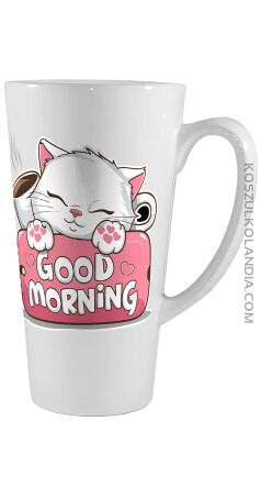 Good Morning Cute Cat - ceramiczny kubek latte 450ml