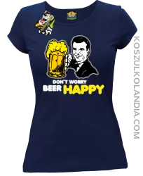 DON'T WORRY BEER HAPPY - Koszulka damska granat
