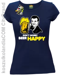 DON'T WORRY BEER HAPPY - Koszulka damska granat