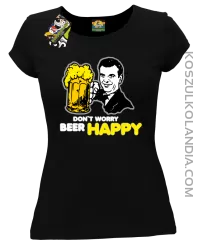 DON'T WORRY BEER HAPPY - Koszulka damska czarny