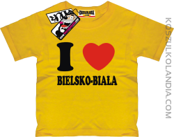 I love Bielsko-Biała - dziecięca koszulka z nadrukiem - żółty