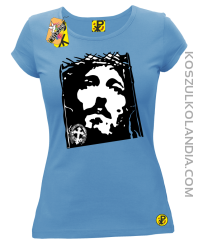 Jezus Chrystus Umarł na krzyżu za grzechy nasze - Koszulka damska błękitna