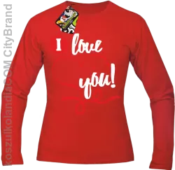 I LOVE YOU - RETRO - Longsleeve Męski -- Czerwony