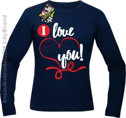 I LOVE YOU - RETRO - Longsleeve Męski - Granatowy