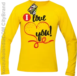 I LOVE YOU - RETRO - Longsleeve Męski - Żółty