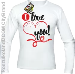 I LOVE YOU - RETRO - Longsleeve Męski - Biały