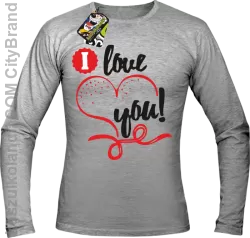 I LOVE YOU - RETRO - Longsleeve Męski - Melanż