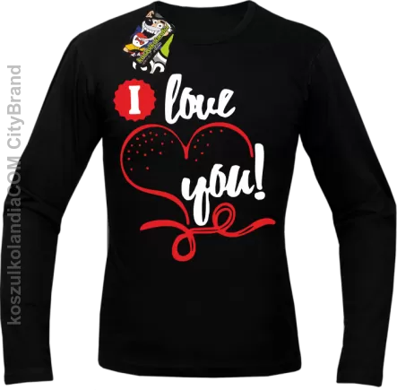 I LOVE YOU - RETRO - Longsleeve Męski - Czarny