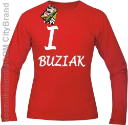 I LOVE Buziak -  Longsleeve Męski - Czerwony