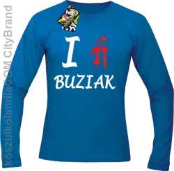 I LOVE Buziak -  Longsleeve Męski - Niebieski