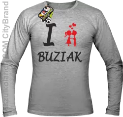 I LOVE Buziak -  Longsleeve Męski - Melanż