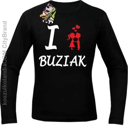 I LOVE Buziak -  Longsleeve Męski - Czarny