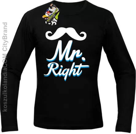 Mr Right example - Longsleeve Męski - Czarny