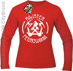 Majster fedrowania - Longsleeve męski czerwony 