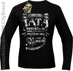 Jestem Tatą z tatuażami - Longsleeve męski czarny 