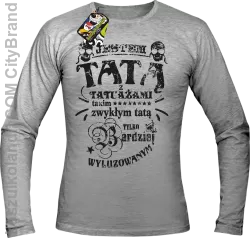 Jestem Tatą z tatuażami - Longsleeve męski melanż 