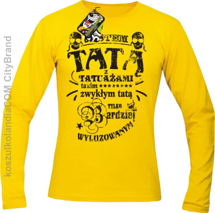 Jestem Tatą z tatuażami - Longsleeve męski żółty 