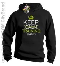 Keep Calm and TRAINING HARD - Bluza męska z kapturem czarna 