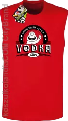 Always Drunk As Fuck VODKA Est 1405 - Bezrękawnik męski czerwona 