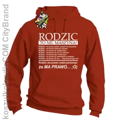 Rodzic to nie maszyna - Bluza z kapturem  pomarańcz