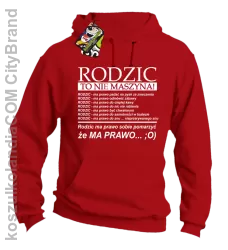 Rodzic to nie maszyna - Bluza z kapturem  red