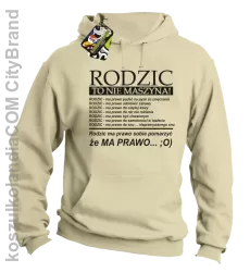 Rodzic to nie maszyna - Bluza z kapturem  beż