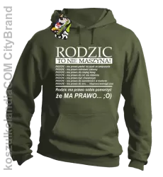 Rodzic to nie maszyna - Bluza z kapturem  khaki