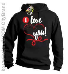 I LOVE YOU - RETRO - Bluza z kapturem - Czarny