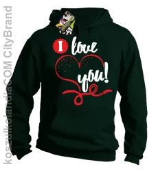 I LOVE YOU - RETRO - Bluza z kapturem - Butelkowy