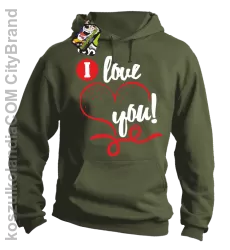 I LOVE YOU - RETRO - Bluza z kapturem - Khaki