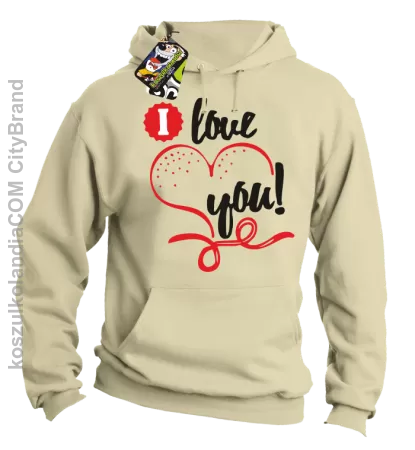 I LOVE YOU - RETRO - Bluza z kapturem